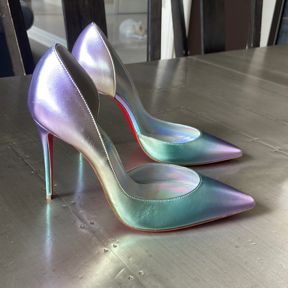 christian louboutin iriza 100mm licorne iridescent stiletto sz 37.5 - Picture 1 of 12